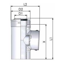 Tricox PPs/Alu ellenőrző egyenes idom 110/160mm