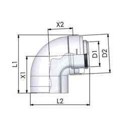 Tricox PPs/Alu ellenőrző könyök 80/125mm 90°