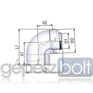 Tricox PPs/Alu ellenőrző könyök 80/125mm 90°