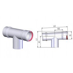 Tricox PPs ellenőrző T-idom 200mm