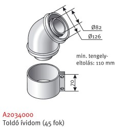 Saunier Duval SDC 80/125 könyök 45 fok (2db)