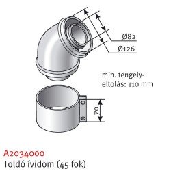 Saunier Duval SDC 80/125 könyök 45 fok (2db)