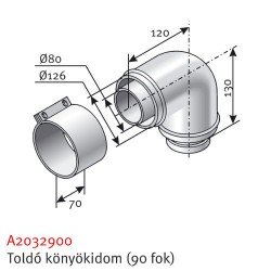 Saunier Duval SDC 80/125 könyök 90