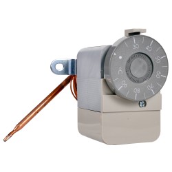 Honeywell Aquastat Kapilláris termosztát, külső gomb: 25-95°C, belső csavarral állítható hiszterézis 4-10K, SPDT 10(2,5)A