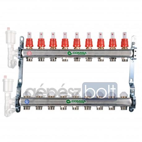 Comisa Osztó-gyűjtő térfogatáram mérővel, 7 körös, 1", inox