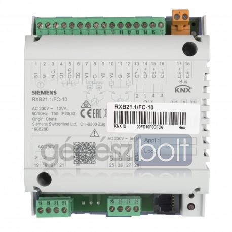 Siemens RXB21.1/FC-10 Egyedi helyiséghőmérséklet szabályozó Fan-Coil alkalmazásokhoz KNX busz
