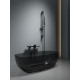 AREZZO design ELEGANT termosztatikus kádtöltő csaptelep zuhanyszettel, gun metal
