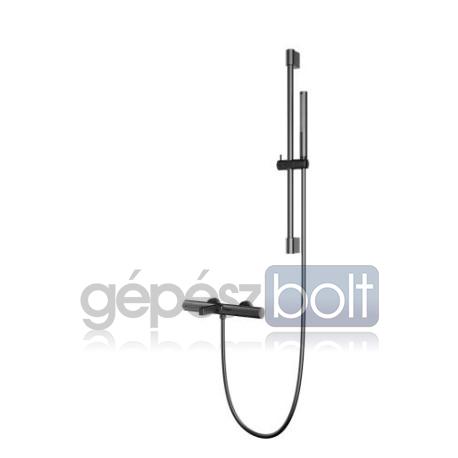 AREZZO design ELEGANT termosztatikus kádtöltő csaptelep zuhanyszettel, gun metal