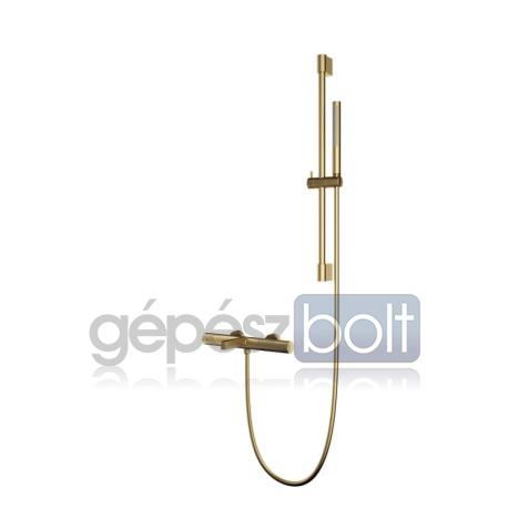 AREZZO design ELEGANT termosztatikus kádtöltő csaptelep zuhanyszettel, gun metal
