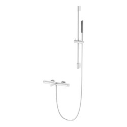 AREZZO design ELEGANT termosztatikus kádtöltő csaptelep zuhanyszettel, gun metal