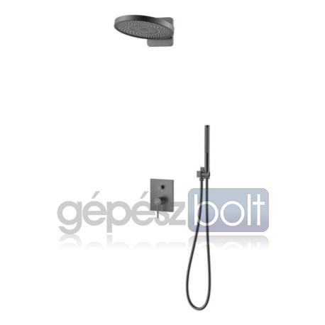 AREZZO design ELEGANT Falsík alatti zuhanyrendszer falon belüli egységgel, gun metal
