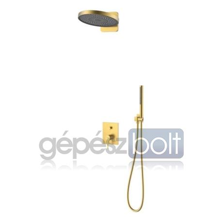 AREZZO design ELEGANT Falsík alatti zuhanyrendszer falon belüli egységgel, gun metal