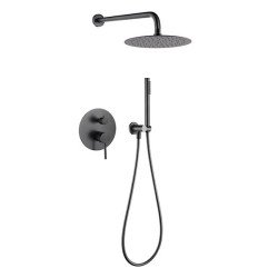 AREZZO design PALMFIELD Falsík alatti zuhanyrendszer falon belüli egységgel, gun metal