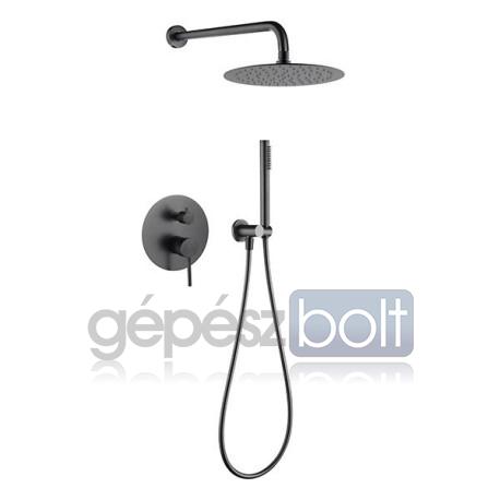 AREZZO design PALMFIELD Falsík alatti zuhanyrendszer falon belüli egységgel, gun metal