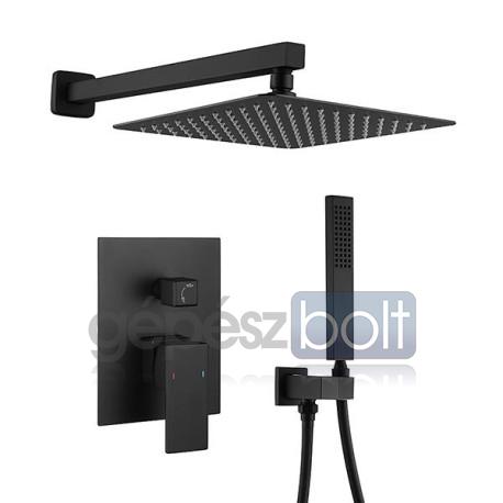 AREZZO design ROCKFIELD Falsík alatti zuhanyrendszer falon belüli egységgel, fekete