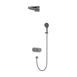 AREZZO design UNI Falsík alatti termosztátos zuhanyrendszer falon belüli egységgel, gun metal