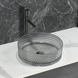AREZZO design GLAM üvegmosdó, világosszürke 395 mm