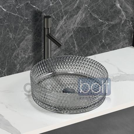 AREZZO design GLAM üvegmosdó, világosszürke 395 mm