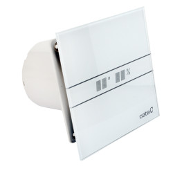 Cata E-100MTH ventilátor metakrilát előlappal, utószellőztető és páraérzékelő funkcióval, fehér