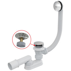 Alcaplast Kádszifon készlet CLICK/CLACK, fém