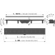 Alcaplast APZ10BLACK-750M Zuhanyfolyóka peremmel perforált rácsokhoz, fekete-matt 750 mm