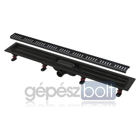Alcaplast APZ10BLACK-750M Zuhanyfolyóka peremmel perforált rácsokhoz, fekete-matt 750 mm