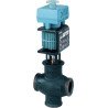 Siemens MXG461.25-8.0P Keverő/2-járatú magnetikus szabályozó szelep, menetes, PN16, DN25, kvs 8.0, AC 24 V, DC 0/2...10 V