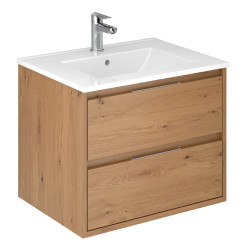 Mofém 2 fiókos fali mosdószekrény 60x45x48 cm, Soft close záródású fiókok