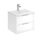Mofém 2 fiókos fali mosdószekrény Fényes fehér 60x45x48 cm, Soft close fiókok