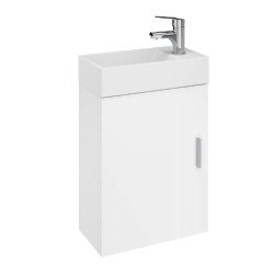 Mofém Fali mini mosdószekrény Fényes fehér, 44 x 22 x 51 cm