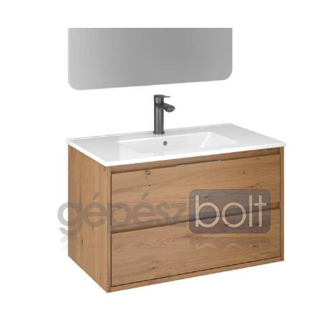 Mofém 2 fiókos fali mosdószekrény Roble Honey 80x45x48 cm, Soft close fiókok