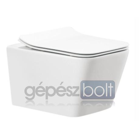 Artist saniter fali wc, rimless, perem nélküli, szögletes, 515x360x300 mm, lecsapódás gátlós ülőke