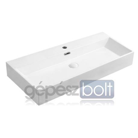 Artist saniter szögletes mosdó 1010x435x145 mm, slim mosdóperem, túlfolyóval