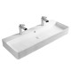 Artist saniter szögletes mosdó, két csaplyukas, 1100x420x135mm, slim mosdóperem, túlfolyóval