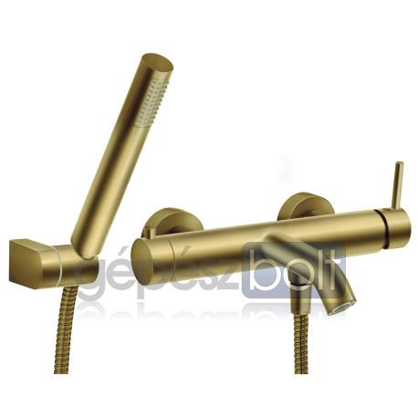 Ferro Ciriculus kádtöltő csaptelep zuhanyszettel, szálcsiszolt arany