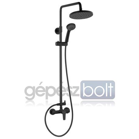 Ferro Ritto Black fekete zuhanyrendszer fejzuhannyal és zuhanycsapteleppel