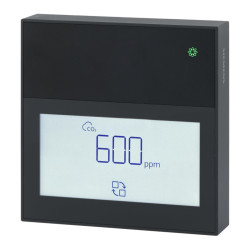 Siemens QPA2260D/BK légminőség érzékelő CO2 és TVOC szint helyi jelzéséhez, kijelzővel, fekete